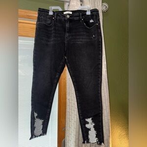 BKE Black Distressed Skinny Jeans